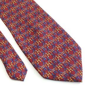 Paolo Gucci Silk Tie‎ Red Chains Print Wide